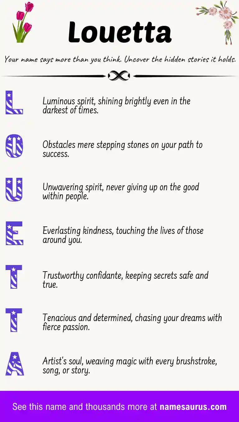 Acrostic poem about Louetta.