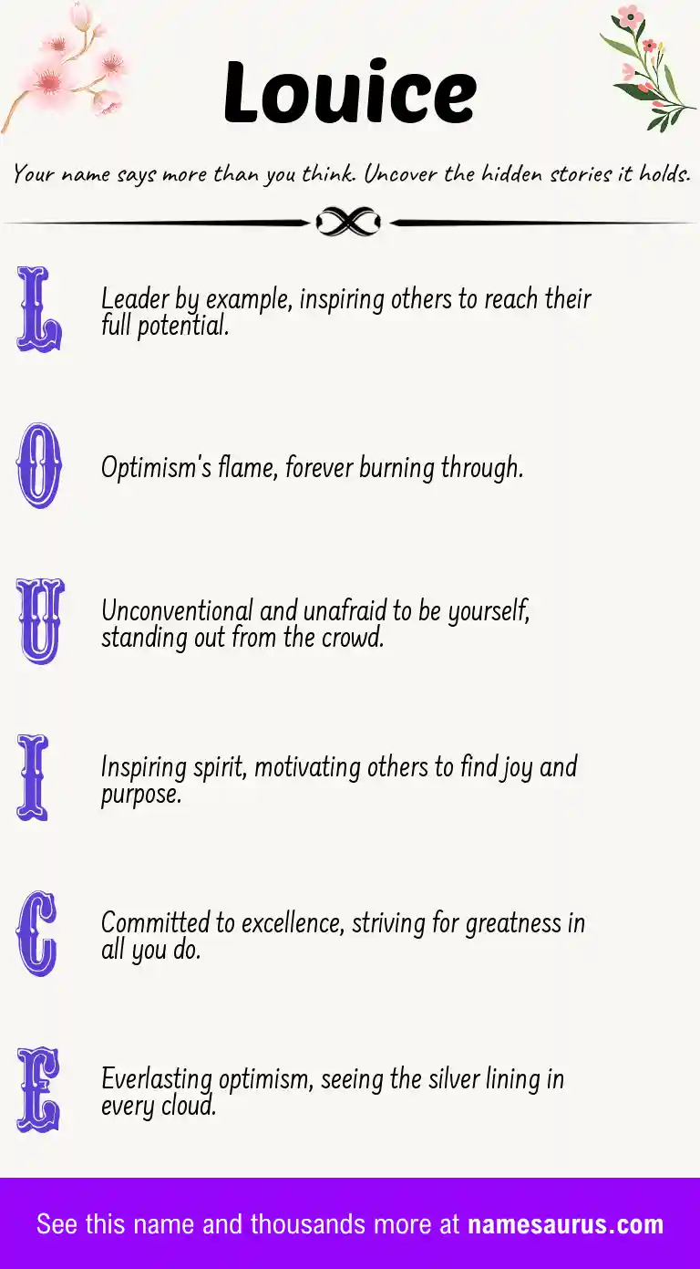 Acrostic poem about Louice.
