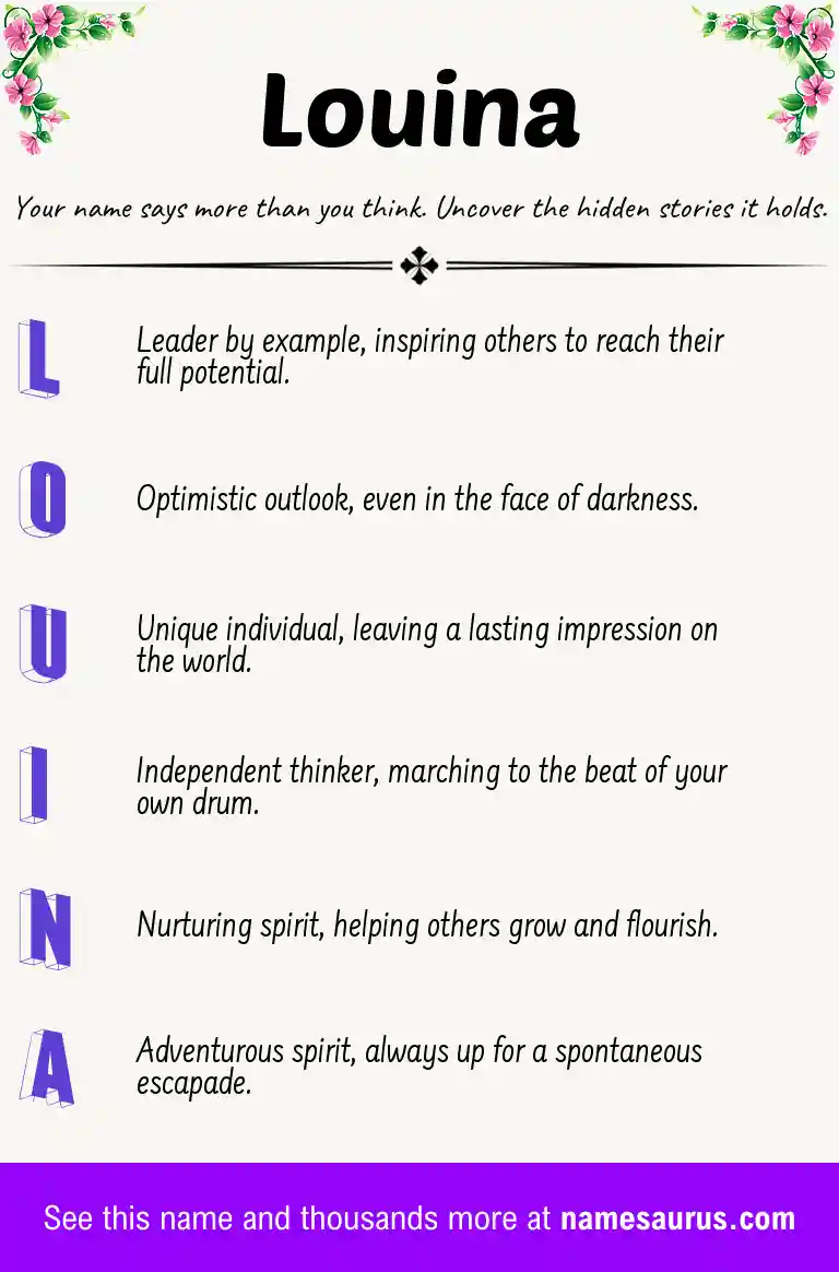 Acrostic poem about Louina.