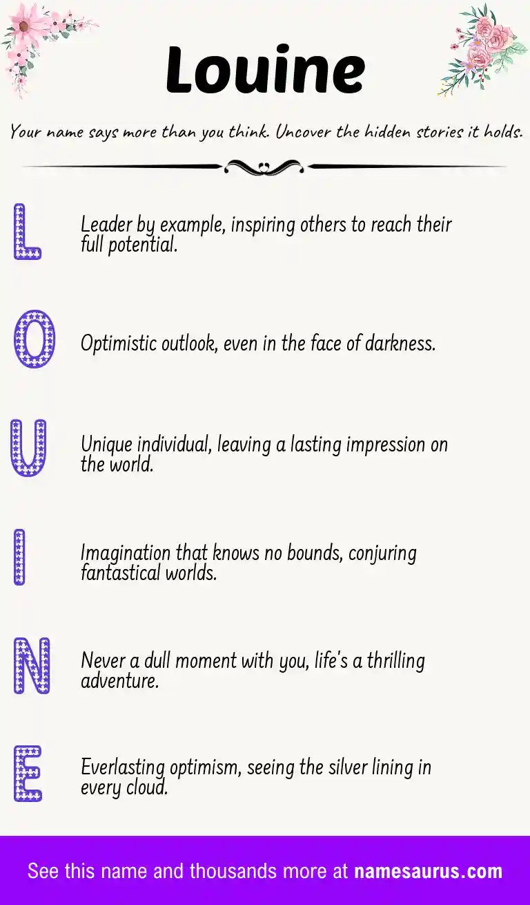 Acrostic poem about Louine.