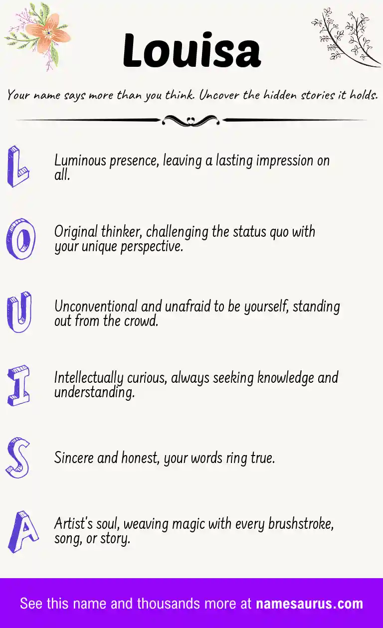 Acrostic poem about Louisa.