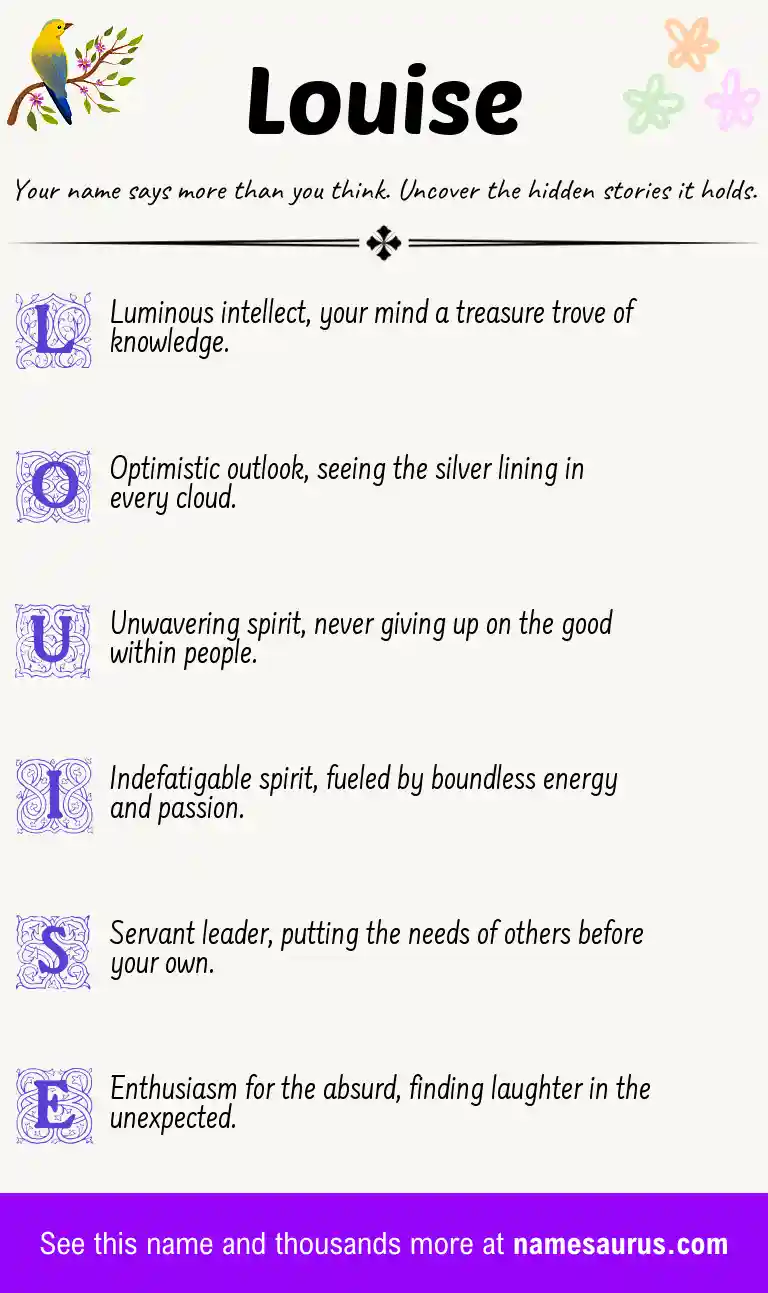 Acrostic poem about Louise.
