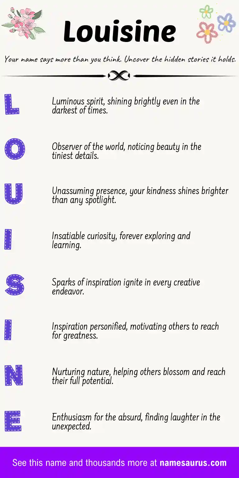 Acrostic poem about Louisine.