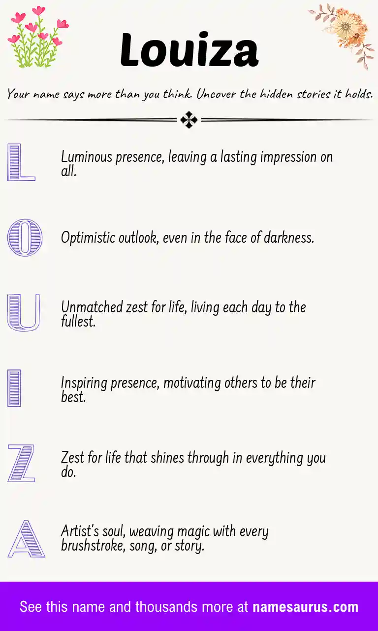 Acrostic poem about Louiza.