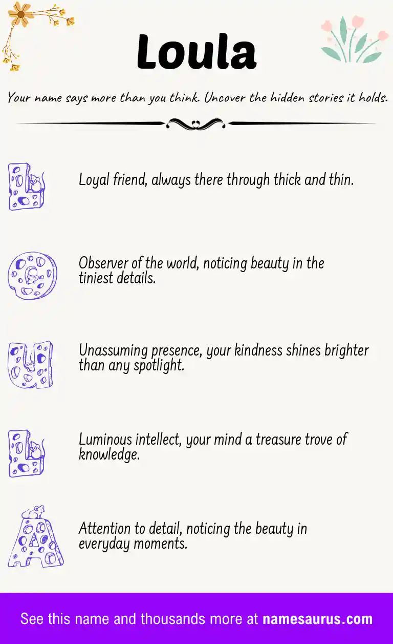 Acrostic poem about Loula.