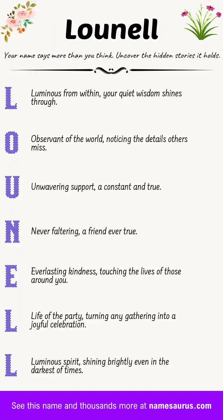 Acrostic poem about Lounell.