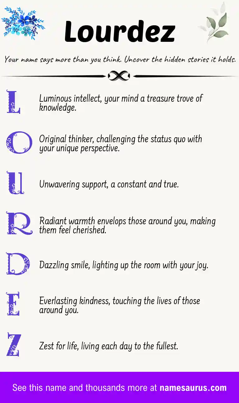 Acrostic poem about Lourdez.