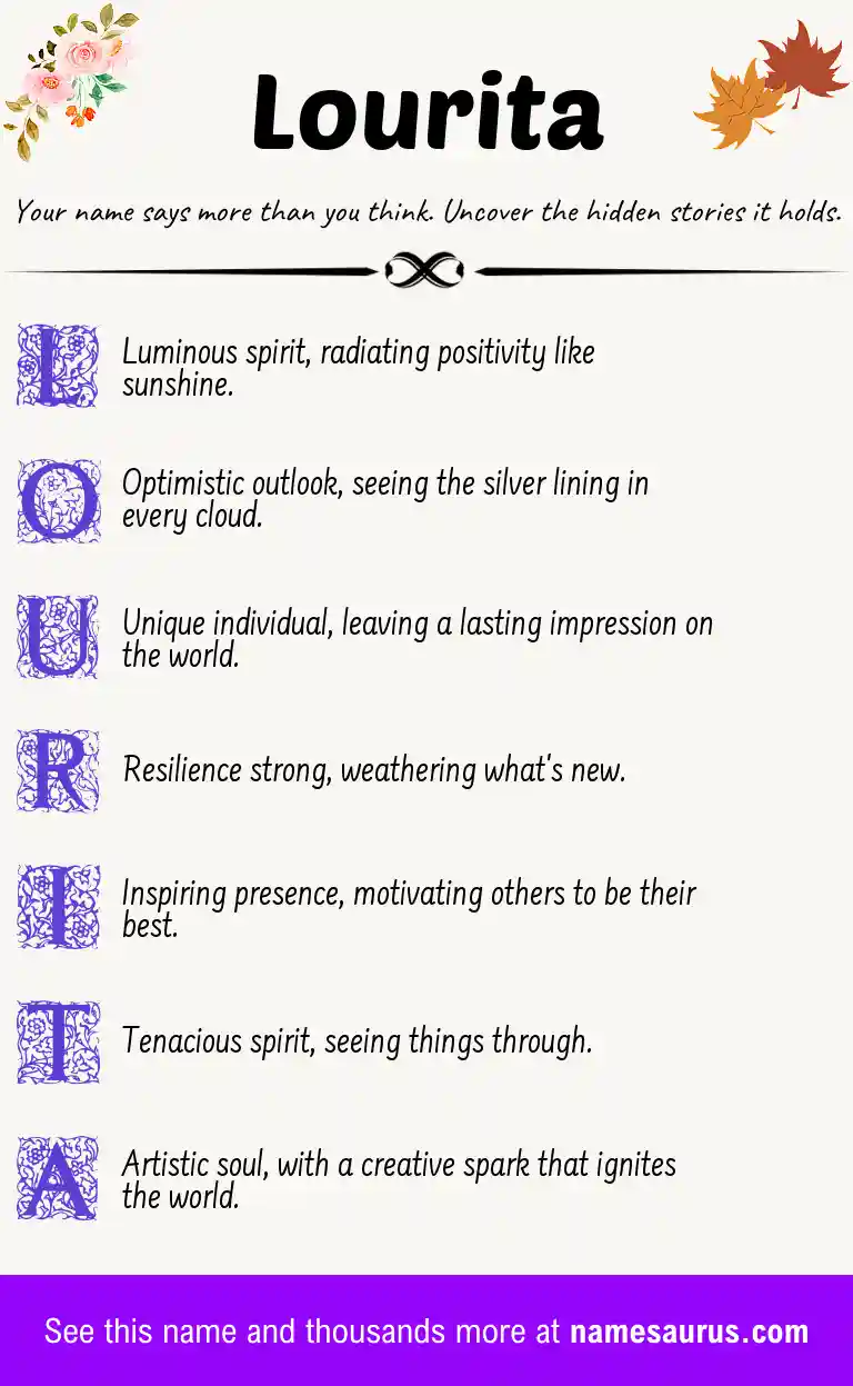 Acrostic poem about Lourita.