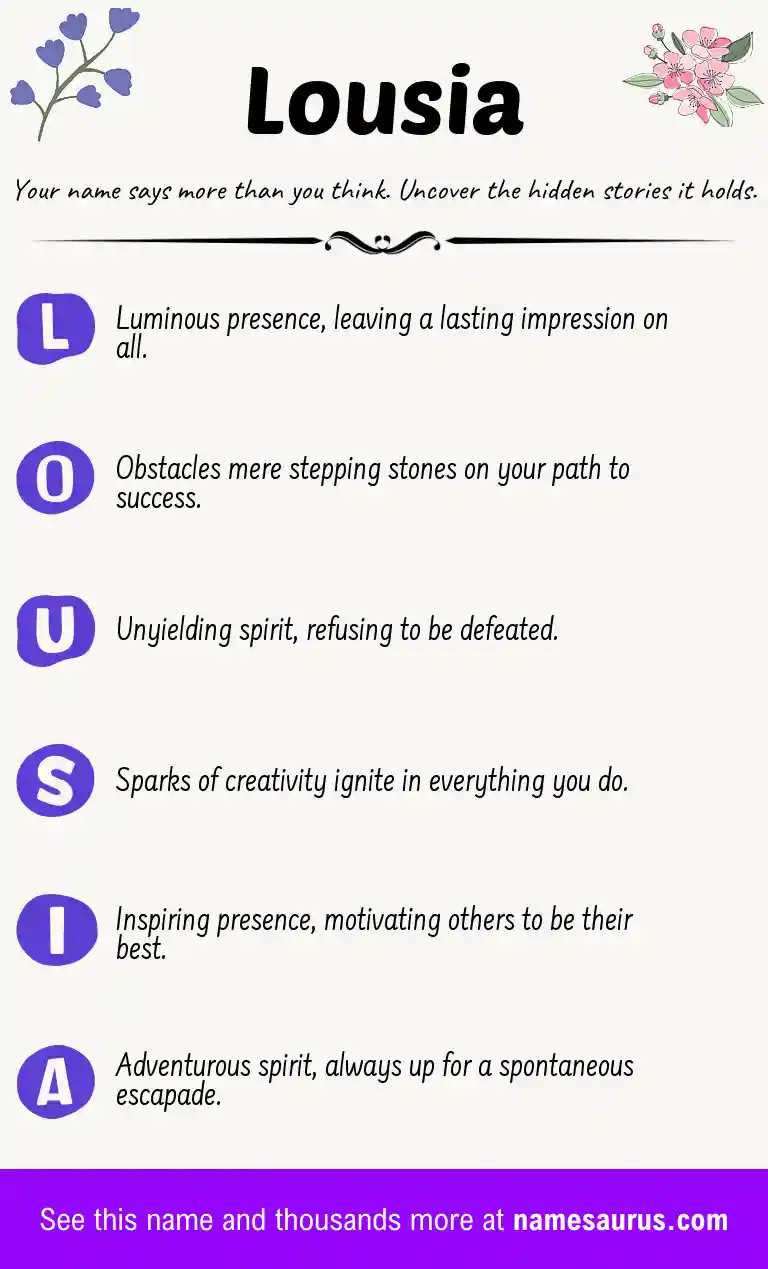 Acrostic poem about Lousia.