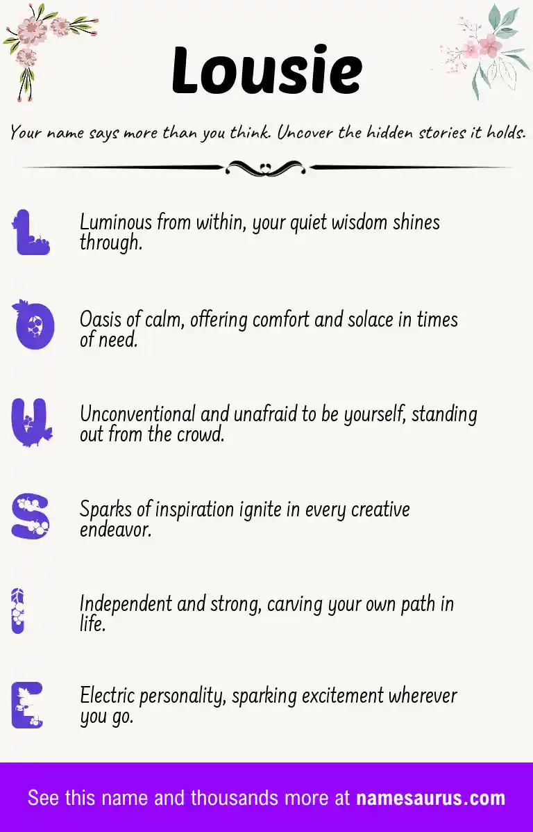 Acrostic poem about Lousie.