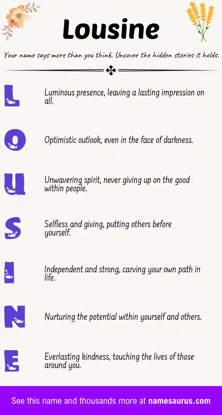 Acrostic poem about Lousine.