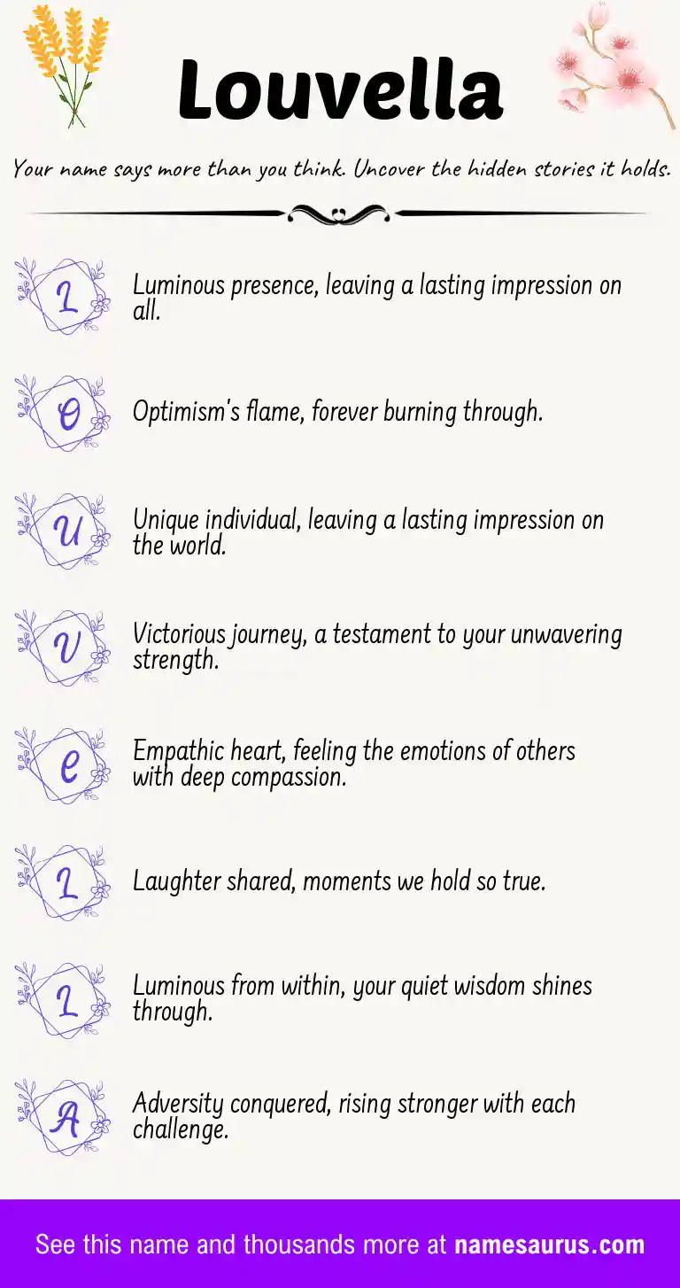 Acrostic poem about Louvella.