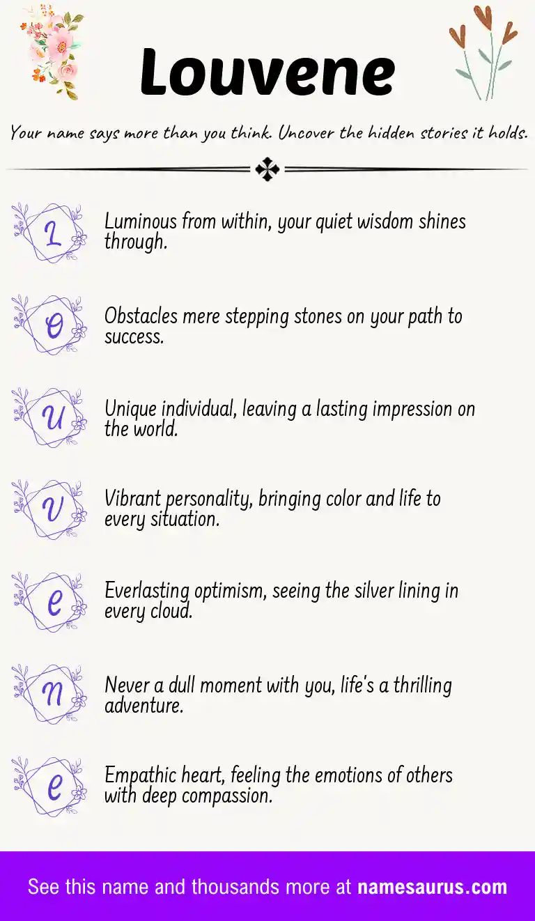Acrostic poem about Louvene.