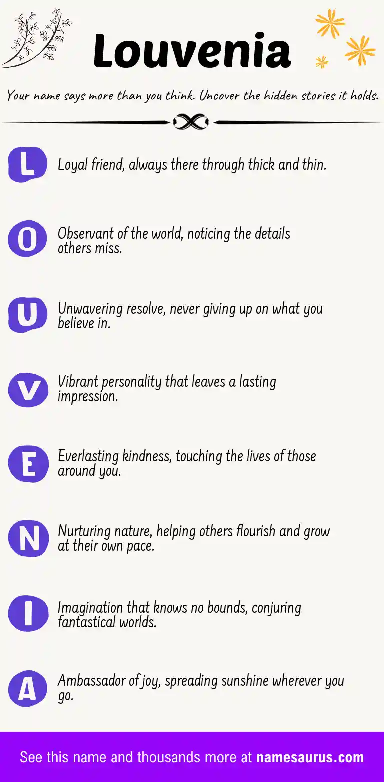 Acrostic poem about Louvenia.
