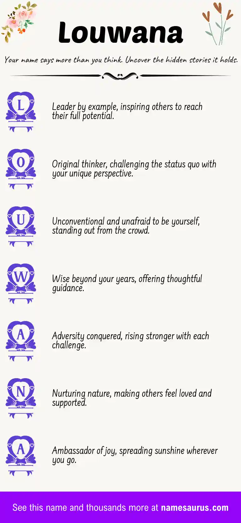Acrostic poem about Louwana.