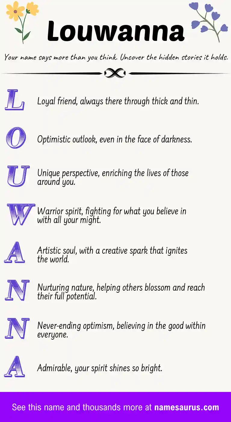 Acrostic poem about Louwanna.
