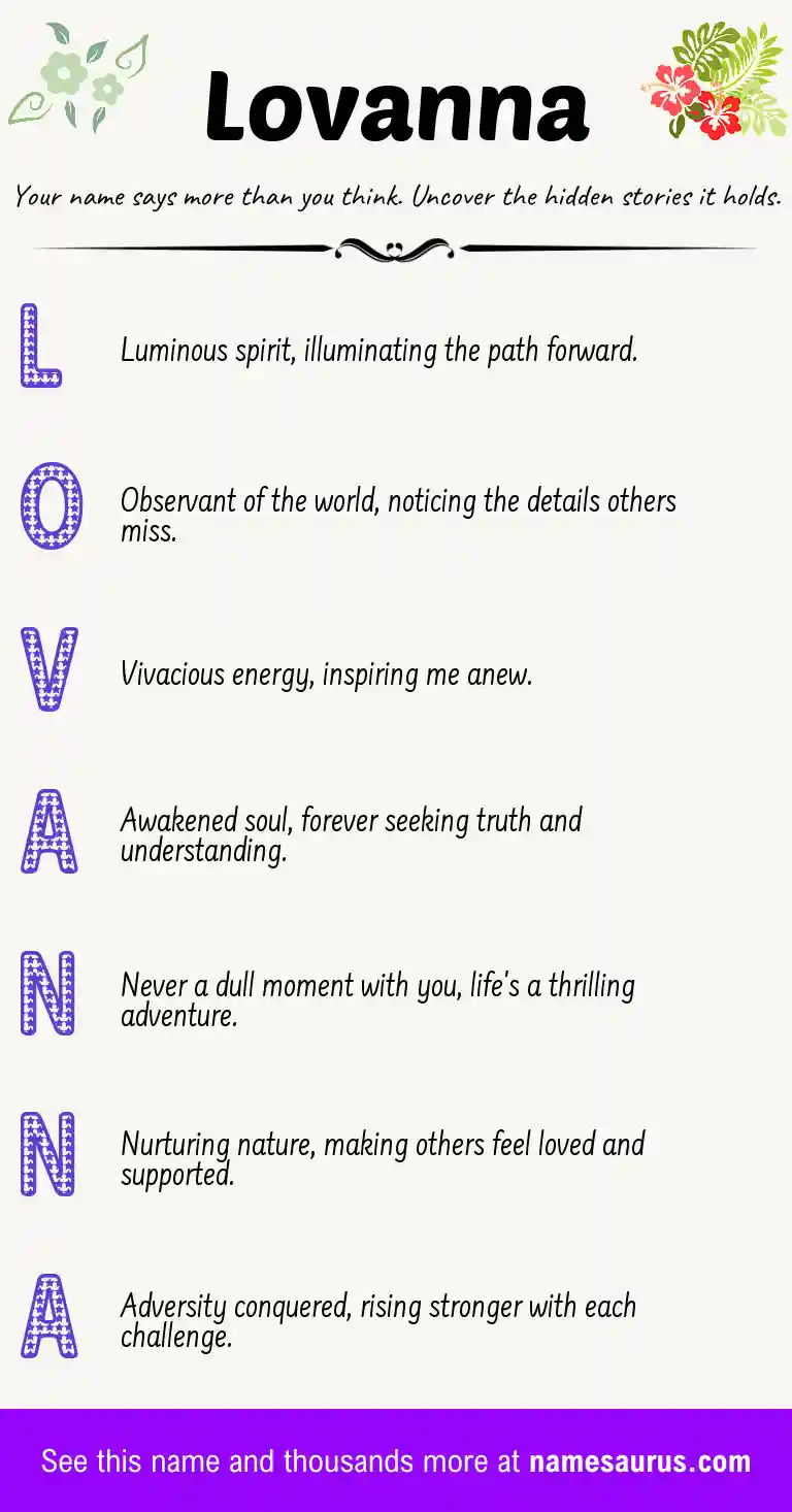 Acrostic poem about Lovanna.