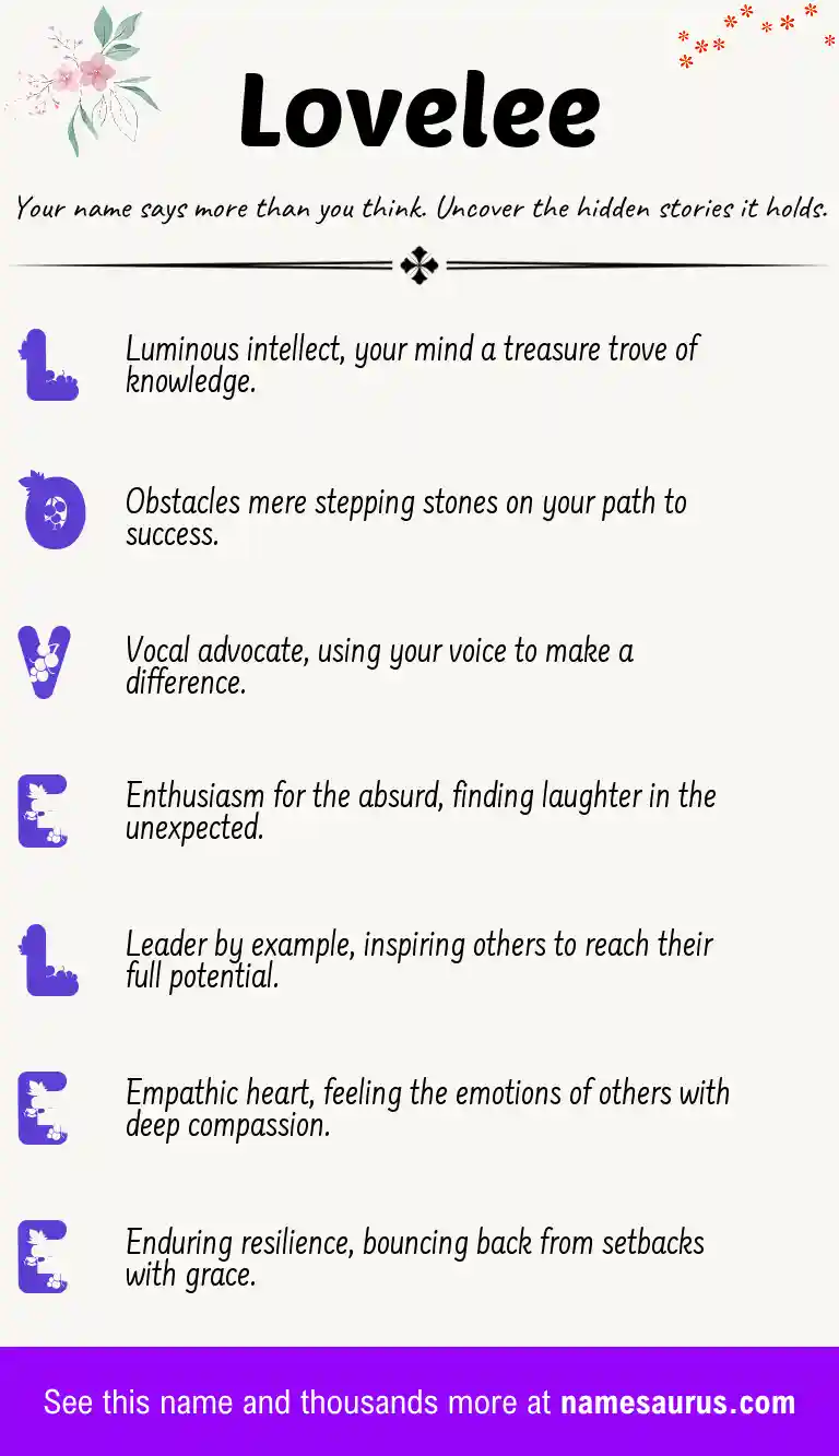 Acrostic poem about Lovelee.