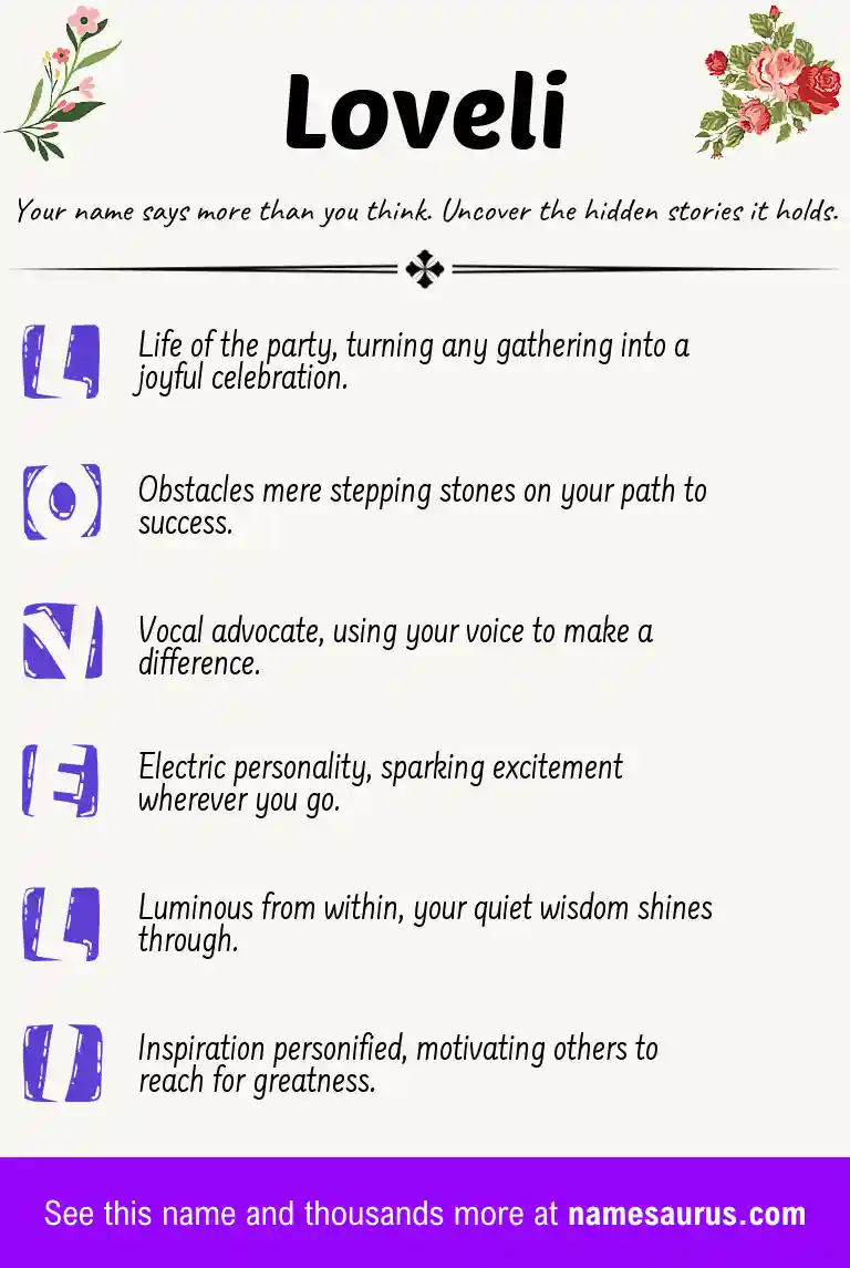 Acrostic poem about Loveli.
