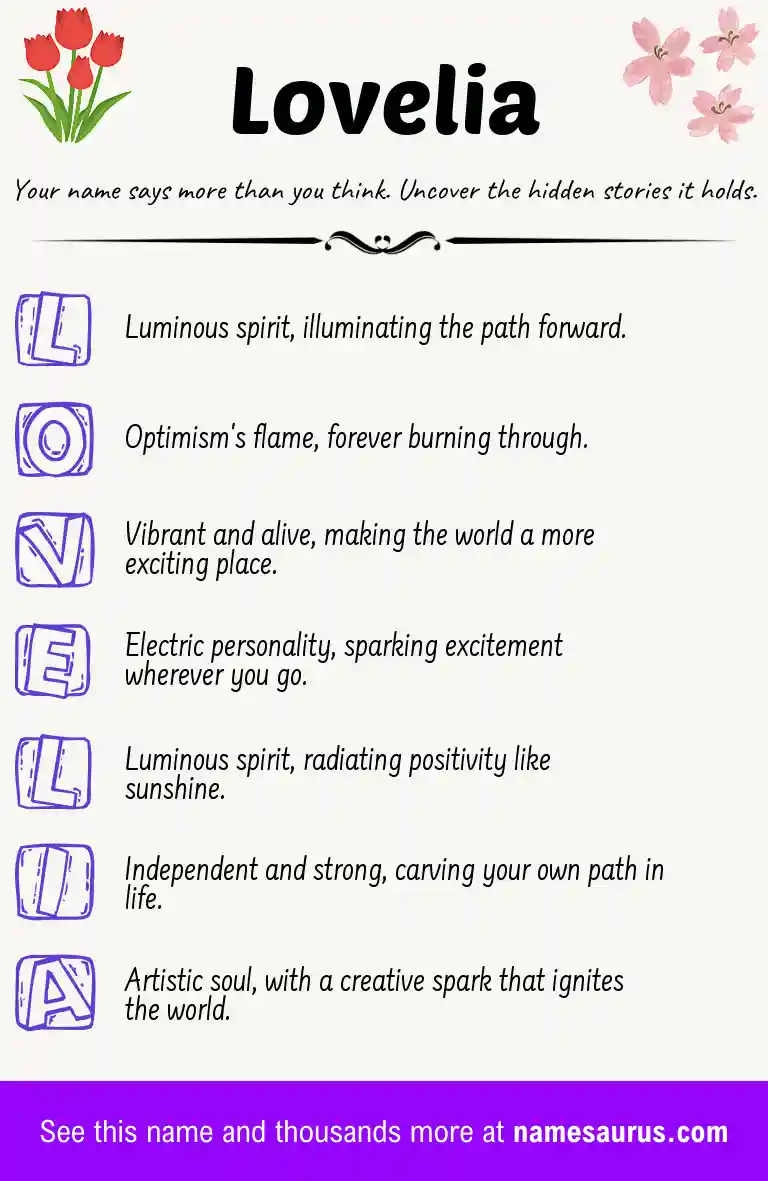 Acrostic poem about Lovelia.
