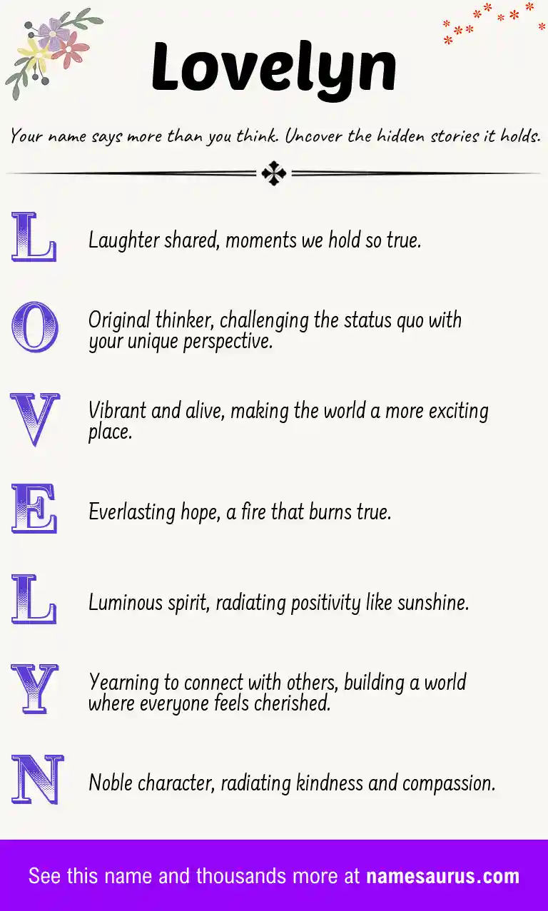 Acrostic poem about Lovelyn.
