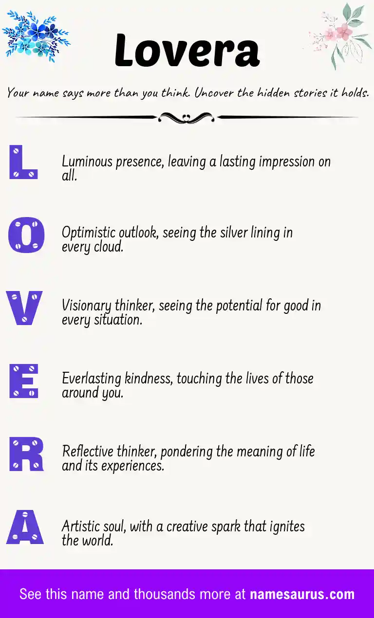 Acrostic poem about Lovera.