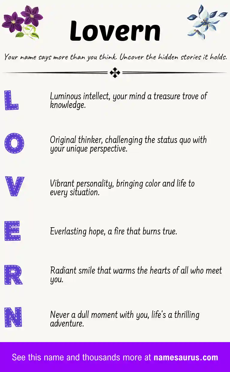 Acrostic poem about Lovern.