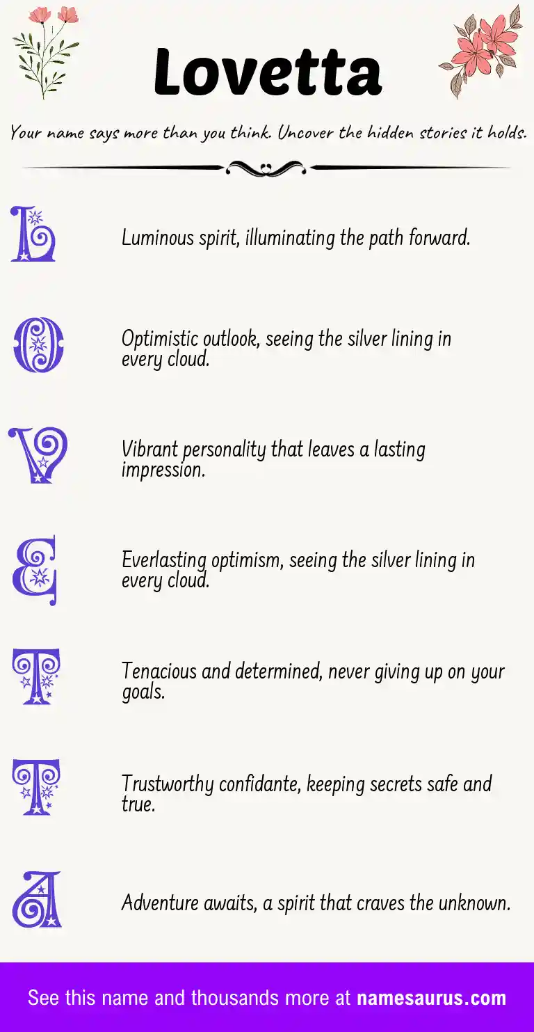 Acrostic poem about Lovetta.