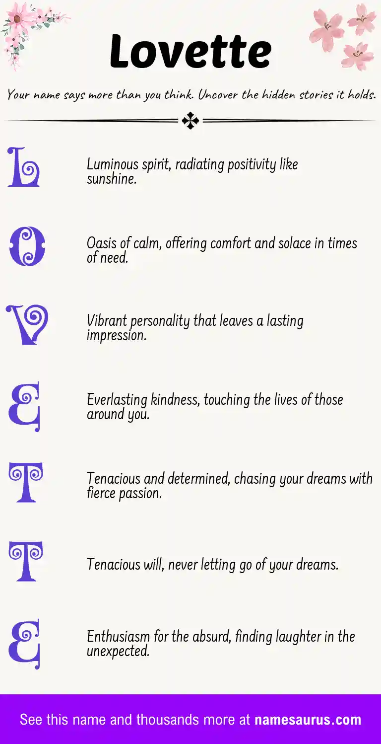 Acrostic poem about Lovette.