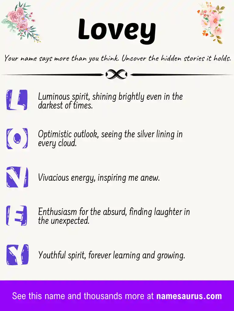 Acrostic poem about Lovey.