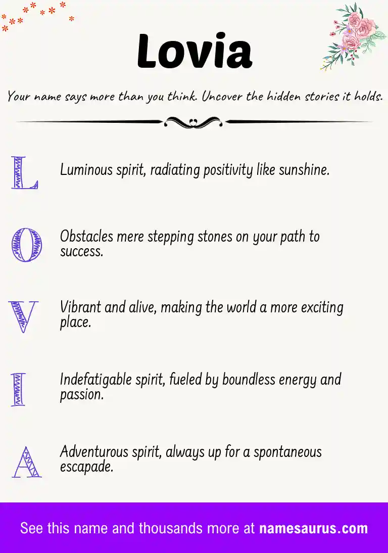 Acrostic poem about Lovia.