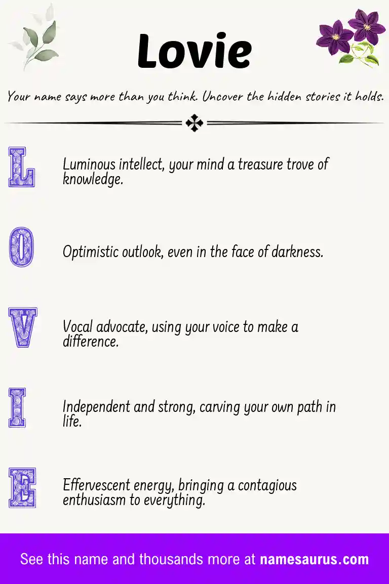 Acrostic poem about Lovie.