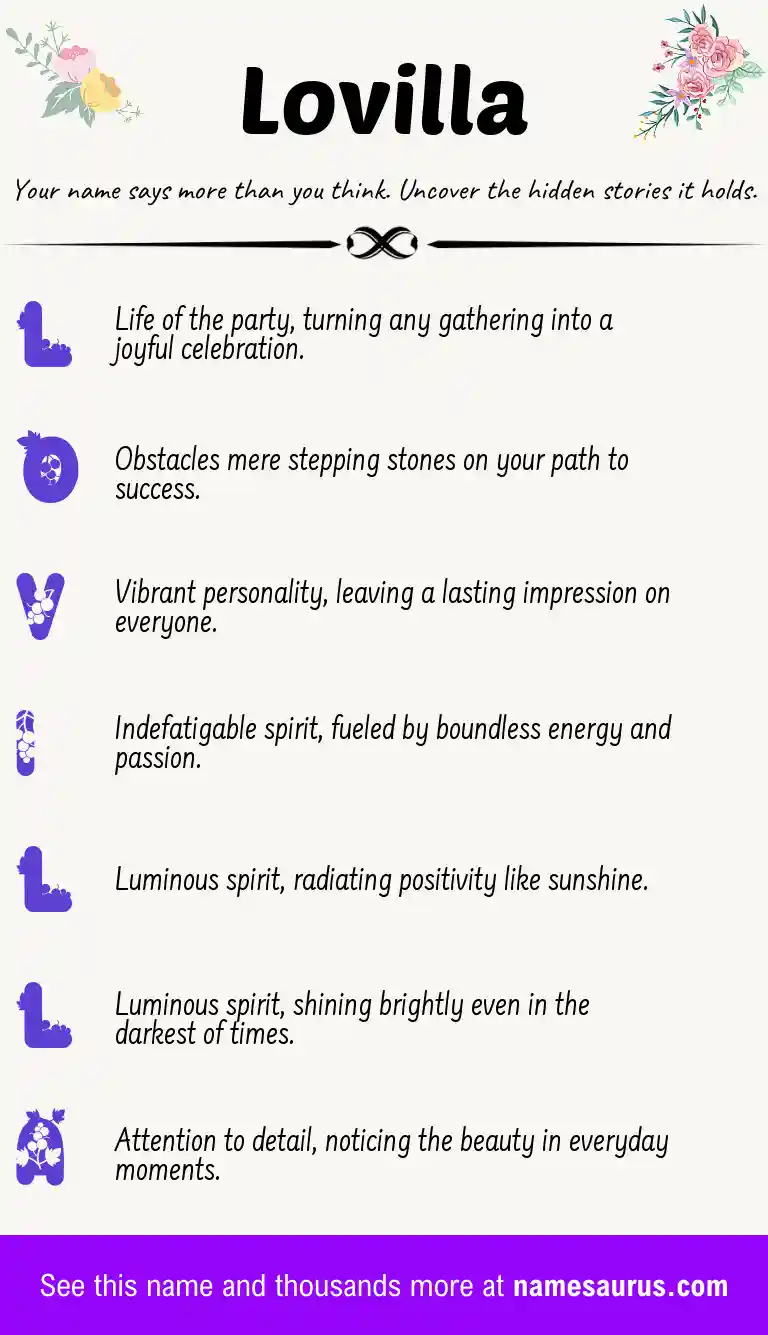Acrostic poem about Lovilla.