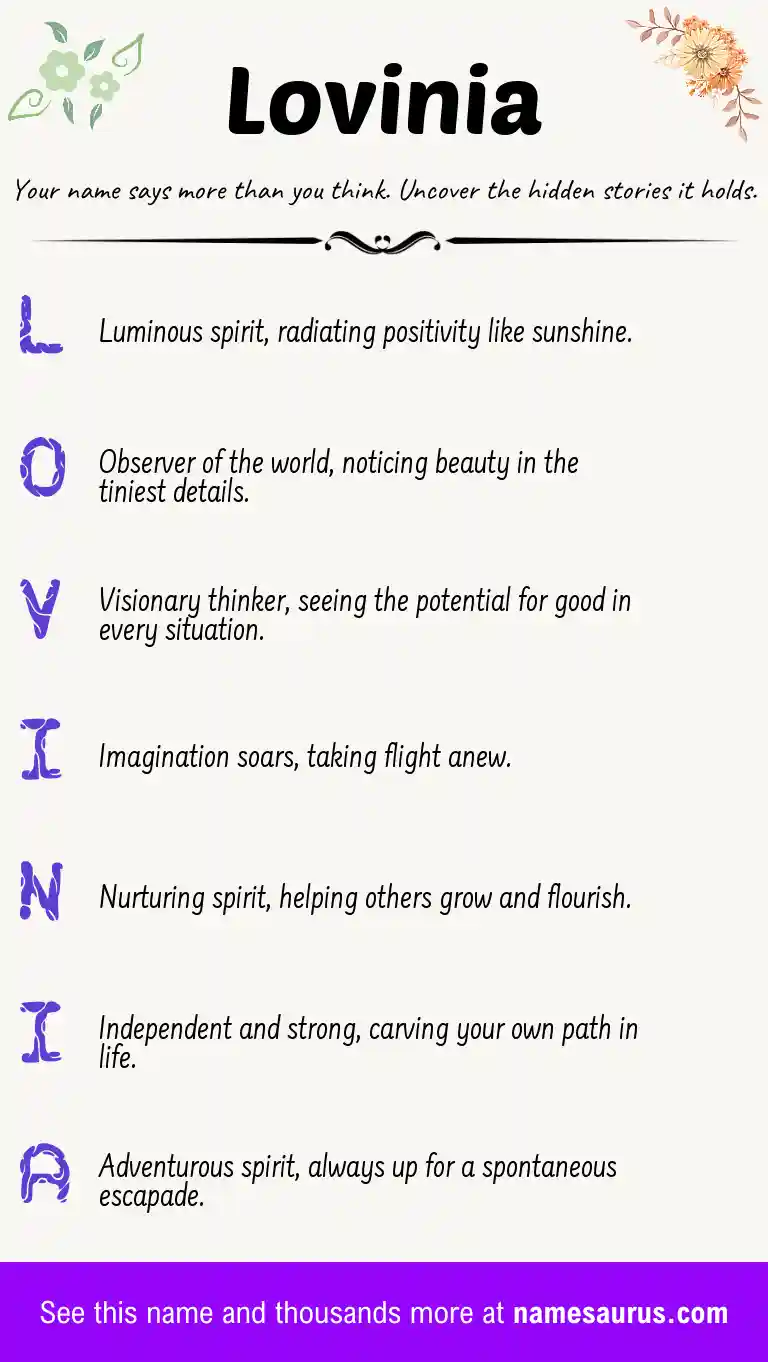 Acrostic poem about Lovinia.