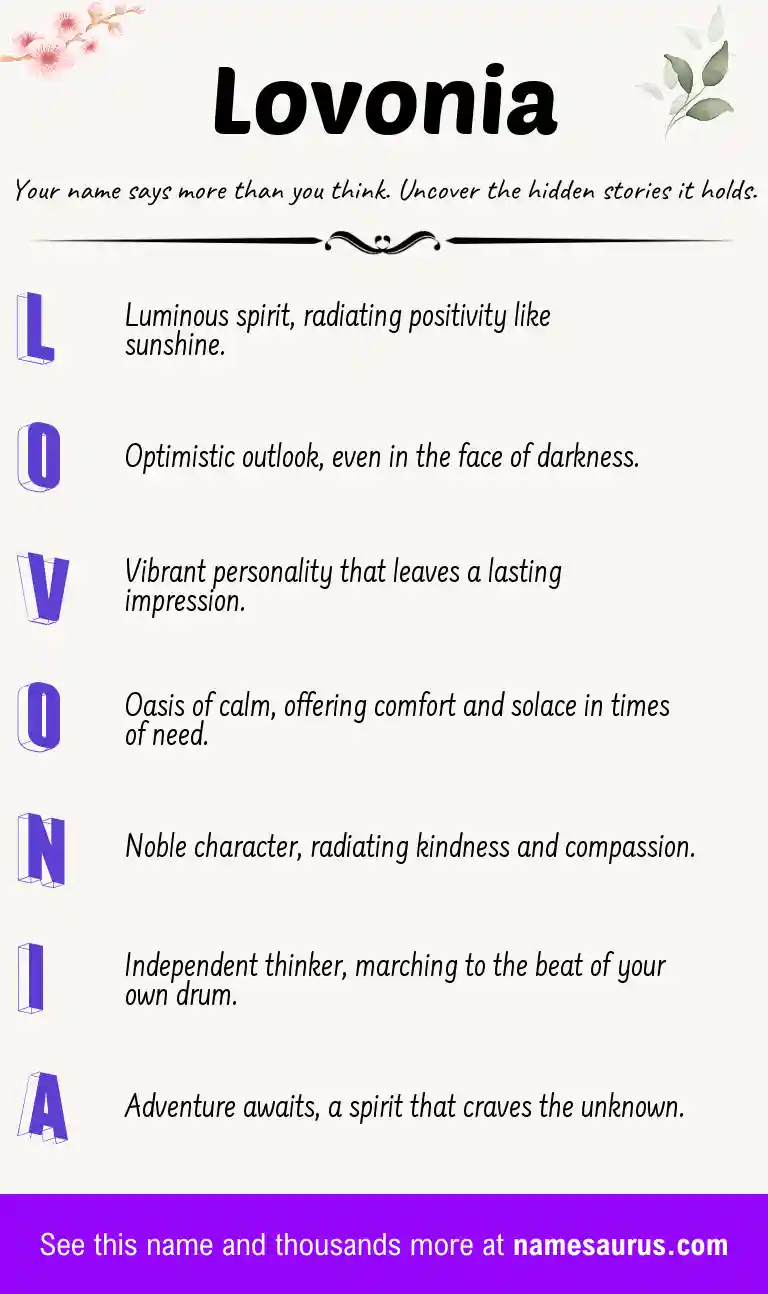 Acrostic poem about Lovonia.