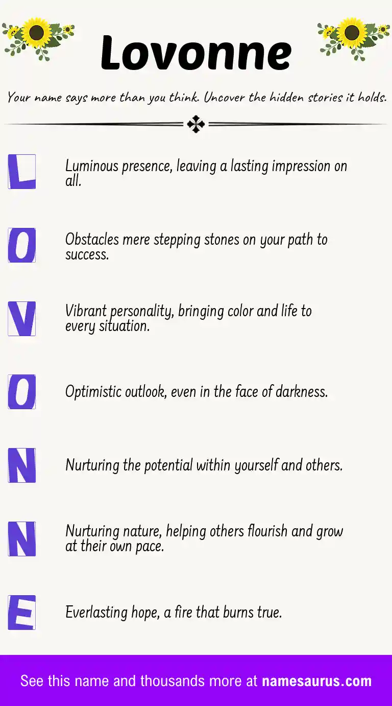 Acrostic poem about Lovonne.