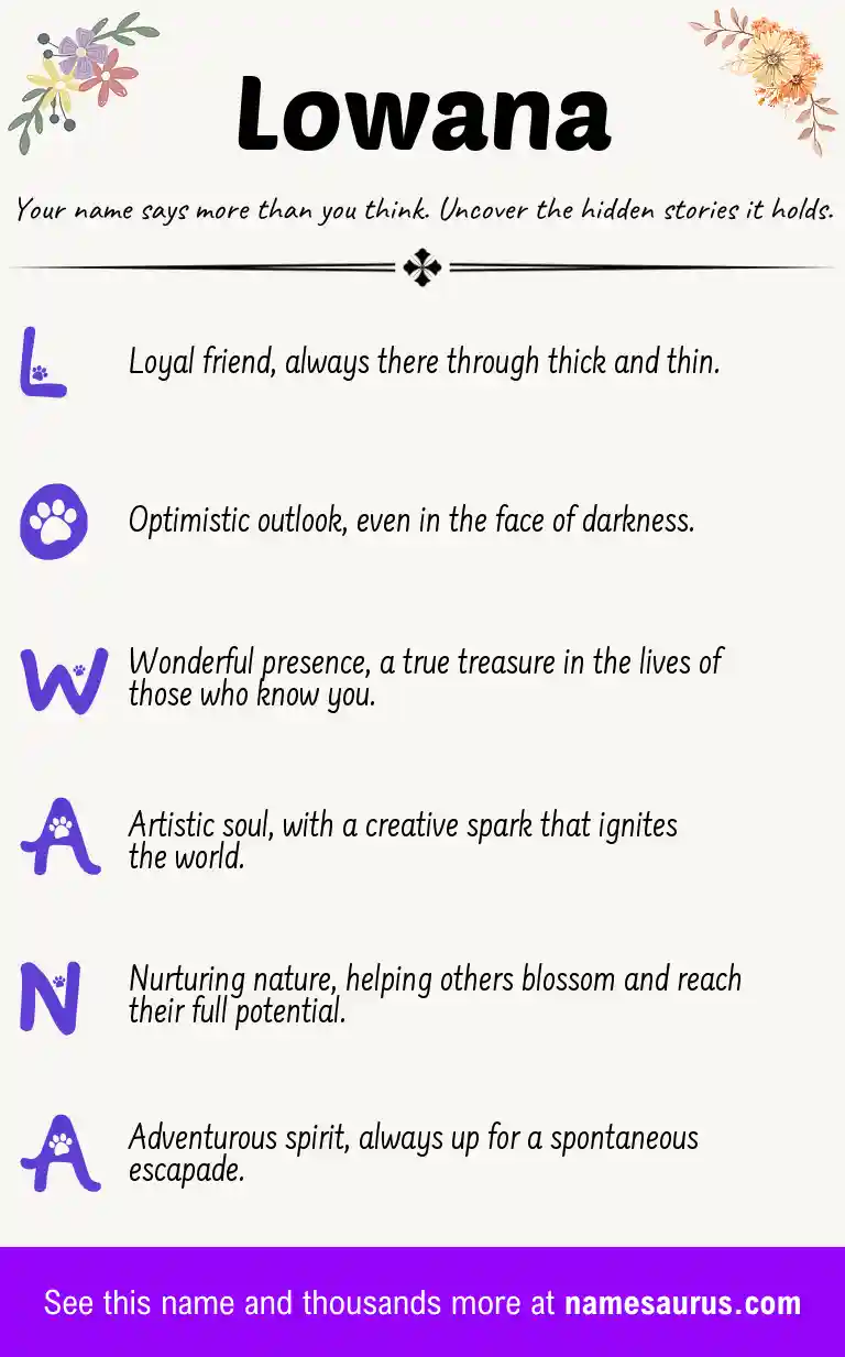 Acrostic poem about Lowana.