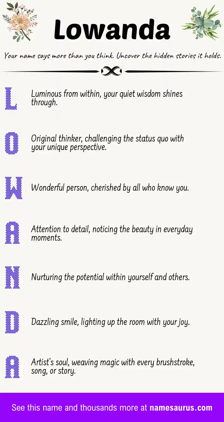 Acrostic poem about Lowanda.