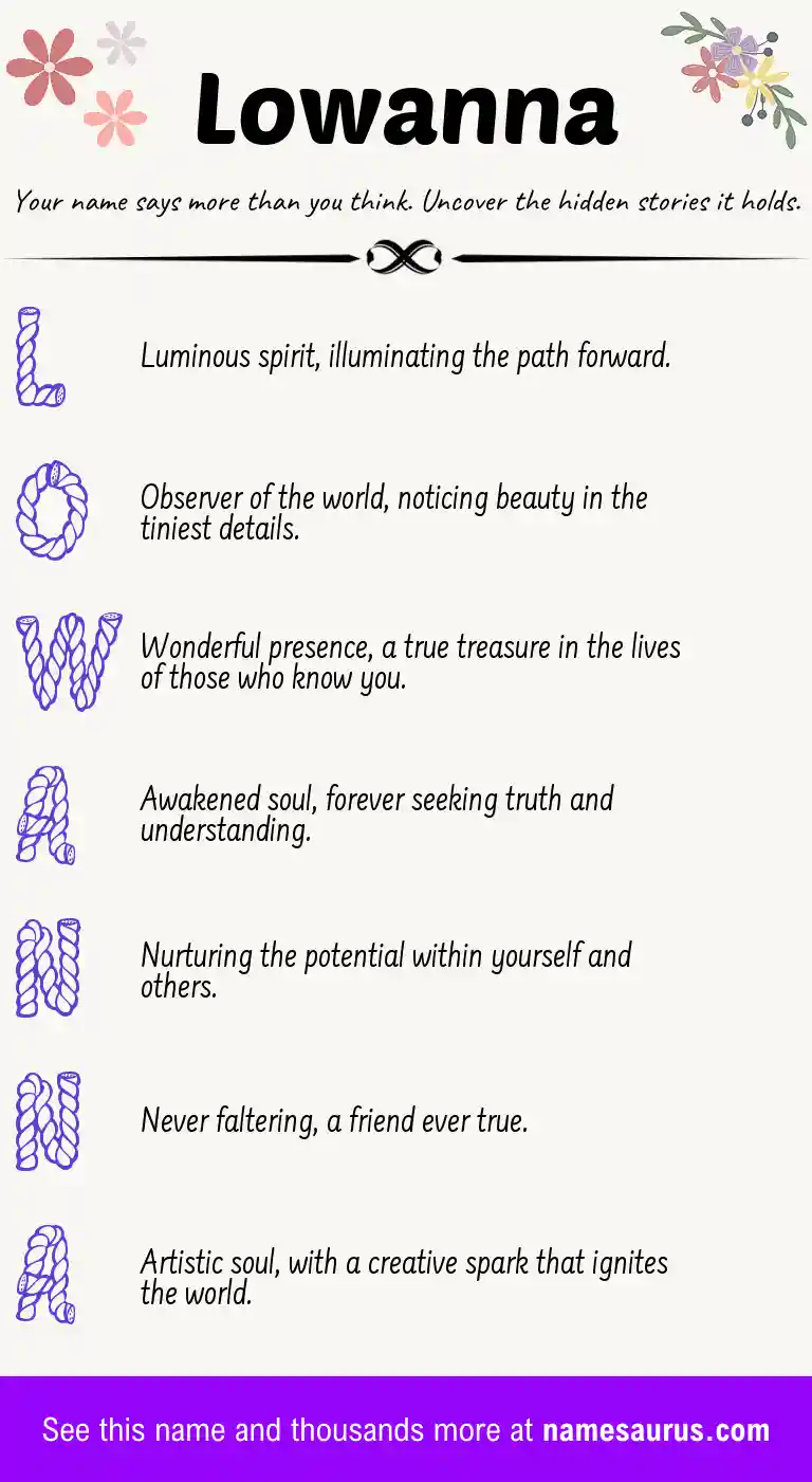 Acrostic poem about Lowanna.