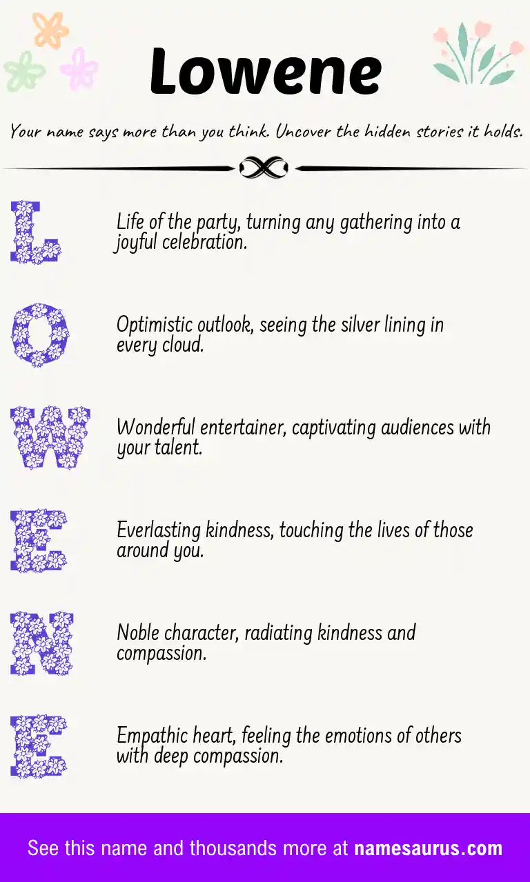 Acrostic poem about Lowene.
