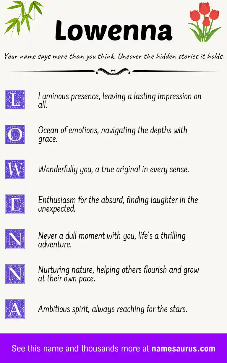 Acrostic poem about Lowenna.