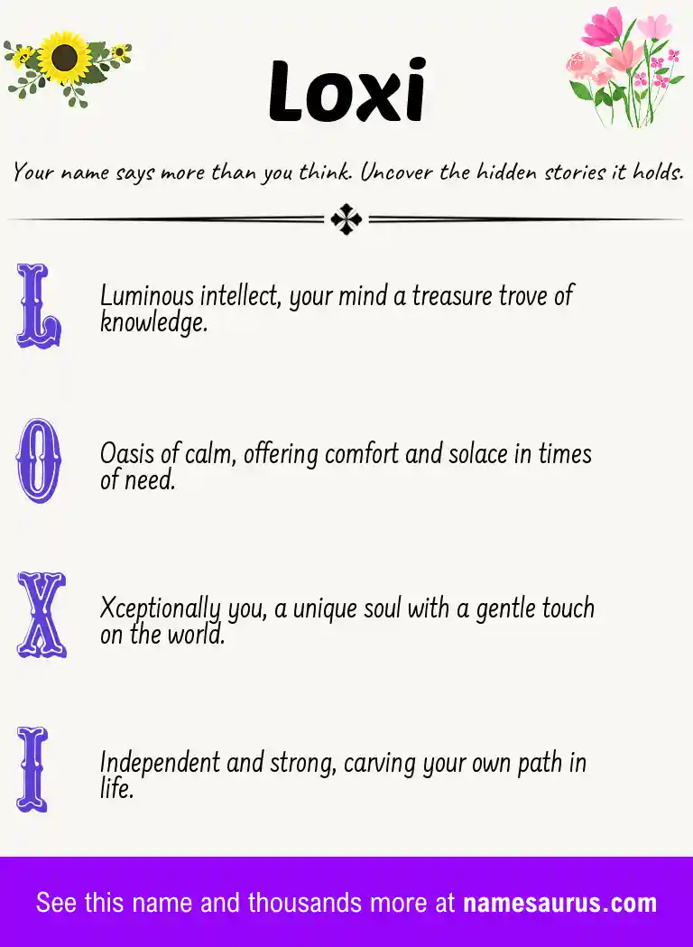 Acrostic poem about Loxi.