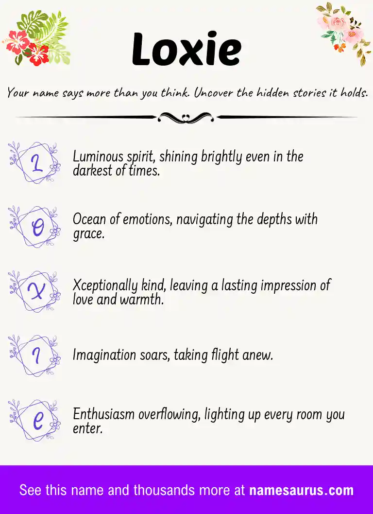 Acrostic poem about Loxie.
