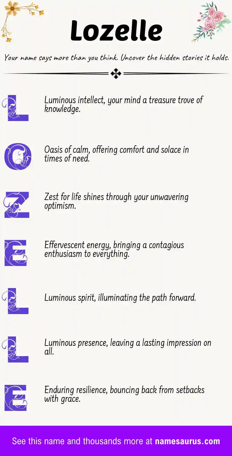 Acrostic poem about Lozelle.