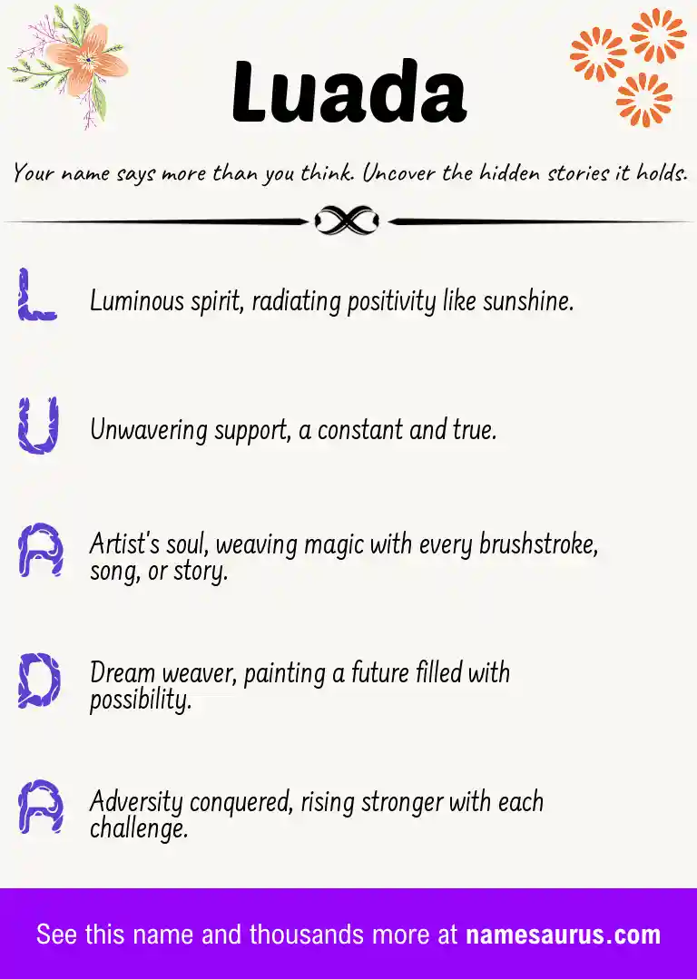 Acrostic poem about Luada.