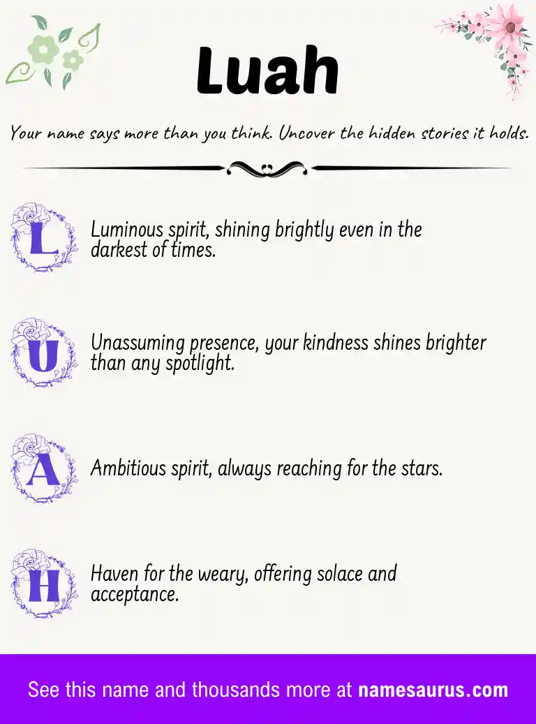 Acrostic poem about Luah.