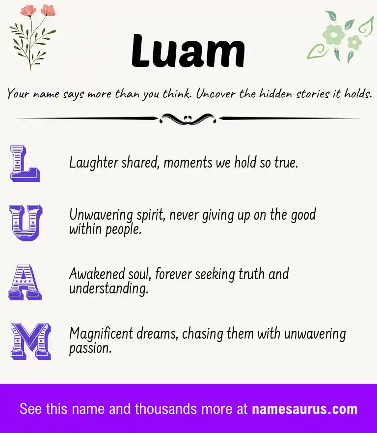 Acrostic poem about Luam.