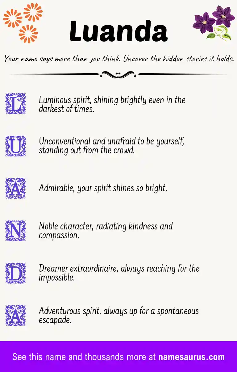 Acrostic poem about Luanda.