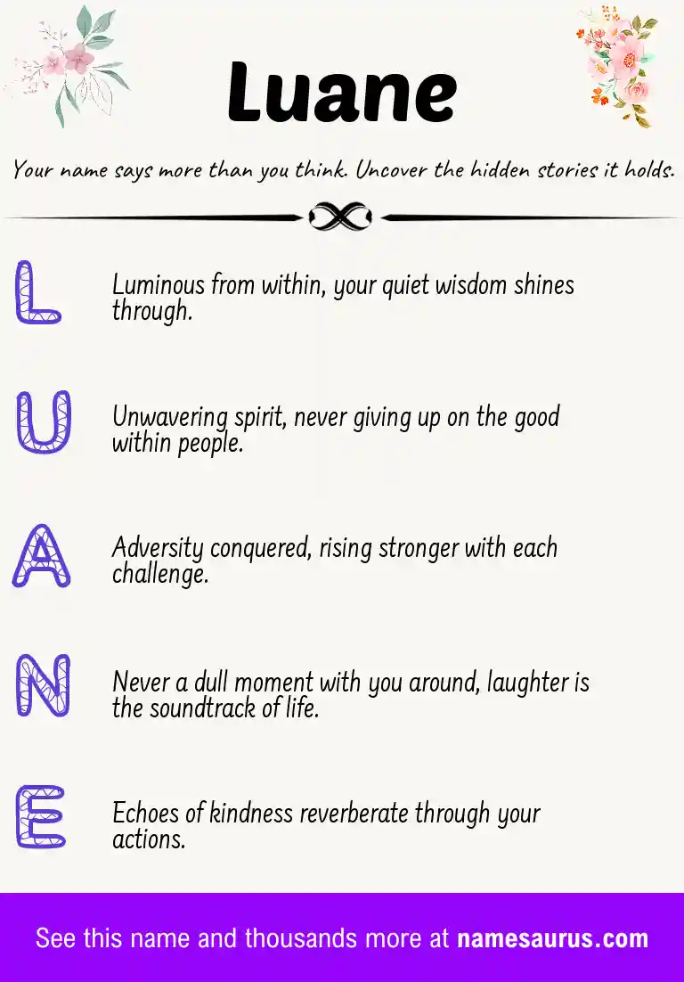 Acrostic poem about Luane.