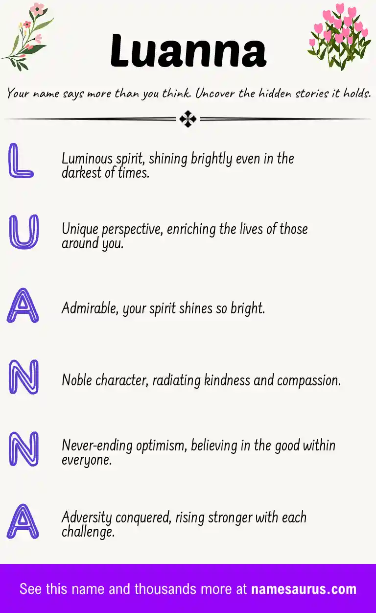 Acrostic poem about Luanna.